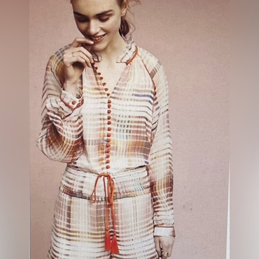 Adelyn Rae Anthropologie adorable plaid romper XS